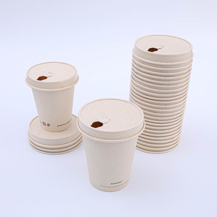 OEM and Customized 12oz PLA paper coffee cup with paper lid
